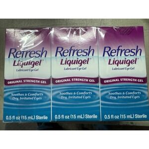 3 LOT REFRESH LIQUIGEL QUALITY SOOTHING LONG LASTING DRY EYE RELIEF 0.5oz